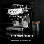 CREMA Coffee Products Replacement Steam Lever for Breville Espresso Machines |Ergonomic Stainless Steel Design|Compatible with Barista Express, Infuser, Barista Pro|Easy Grip|Black/Silver Finish