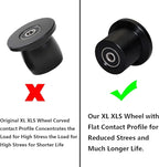 Total Gym Replacement Set Wheels/Rollers for Models XL, XLS and Some 3000 XL, All FIT, and Fit with Bearings Thru Hole of 1/4" in Diameter - 4 Pack (Black)