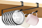 Tumbler Lid Organizer, 2 Pack Coffee Mug Holder for Yeti Tumbler Lid, Space Saving Mug Hanger Rack Holds Up to 12 Lids, Cup Holder Under Cabinet, Water Bottle Lid Holders for Kitchen Storage