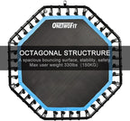 ONETWOFIT 51" Silent Trampoline with Adjustable Handle Bar, Fitness Trampoline Bungee Rebounder Jumping Cardio Trainer Workout for Adults…