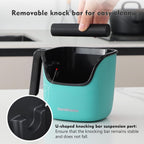 Ourokhome Knock Box Espresso Accessories, The Latest Patented Stainless Steel Espresso Machine Tool for Coffee Ground with Removable Knock Bar, Handle and Lid, Dishwasher safe, 4.8 inch (Mint)