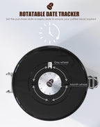 HAIOOU Airtight Coffee Canister, 16OZ Small Stainless Steel Coffee Bean Storage Container with Date Tracker, Measuring Scoop, CO2 Releasing Valves and Mini Tongs for Beans, Grounds and more - Gray