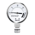 SENCTRL 20 Psi Pressure Cooker Gauge Replacement Part, 2" Dial Size, Stainless Steel Case, 3/8" UNC Male Lower Mount, Waterproof, with Gasket, Metal Washer and Nut, for Steam Canner, Pressure Cooker
