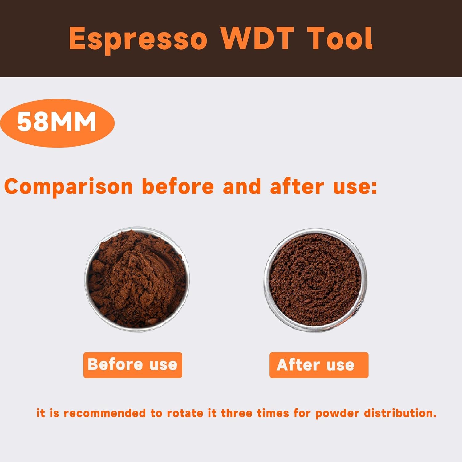 58mm WDT Tool ，Espresso Stirrer Distribution Tool,Compatible with E61, Flair 58, ECM etc.Portafilter 58mm,Adjustable Height,with Magnetic Suction