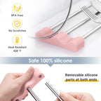 Tomorotec Adjustable Over-The-Sink Kitchen Rack for Dishcloths, Sponges, Bottles and Brushes - Heat-Resistant Stainless Steel with Slim, Expandable Design and Multifunctional Silicone Holder