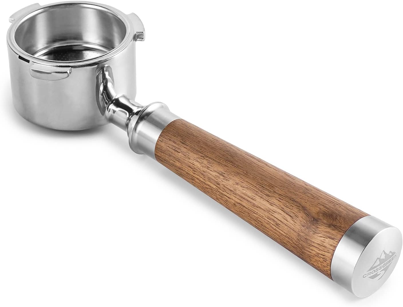 51mm Espresso Bottomless Portafilter with 3 Ear | Fits De’Longhi EC680 / EC685 Espresso Machine | Stainless Steel Basket and Walnut Handle | Espresso Accessories