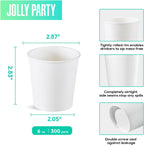 JOLLY PARTY 300 Pack 6 oz Disposable Paper Coffee Cup, Hot/Cold Beverage Drinking Cups for Water, White Paper Hot Coffee Cups