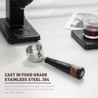 51mm Espresso Bottomless Portafilter with 2 Ear | Stainless Steel Basket and Black Aluminum Alloy Handle | Fits De’Longhi ECP3420 / EC155 / BCO430 / EC260 Espresso Machine | Accessories