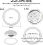 2/3/6/9/12 Cup Gasket & Filter For Stovetop Espresso Coffee Makers, Rubber Seal For Stove Top Coffee Maker Moka Pot, Silicone Gasket Seals, Espresso Machine Replacement Parts(2 cup)