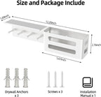 MKO Key Holder for Wall, 12.2In Mail Organizer Holder with Shelf, Metal Key Rack Adhesive Wall Mount, White