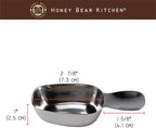 Honey Bear Kitchen 1/4 Cup 60 ml Leave-in Canister Scoops, Polished Stainless Steel (Set of 2)