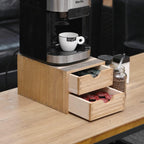Drawer Holder for Coffee Brew - Kitchen Machine Stand Shelf Contertop - Serve Coffee Station and Pod Capsule Storage Organizer for Home Decor Office Storage Solution 2-Tier CF2D2C-Light