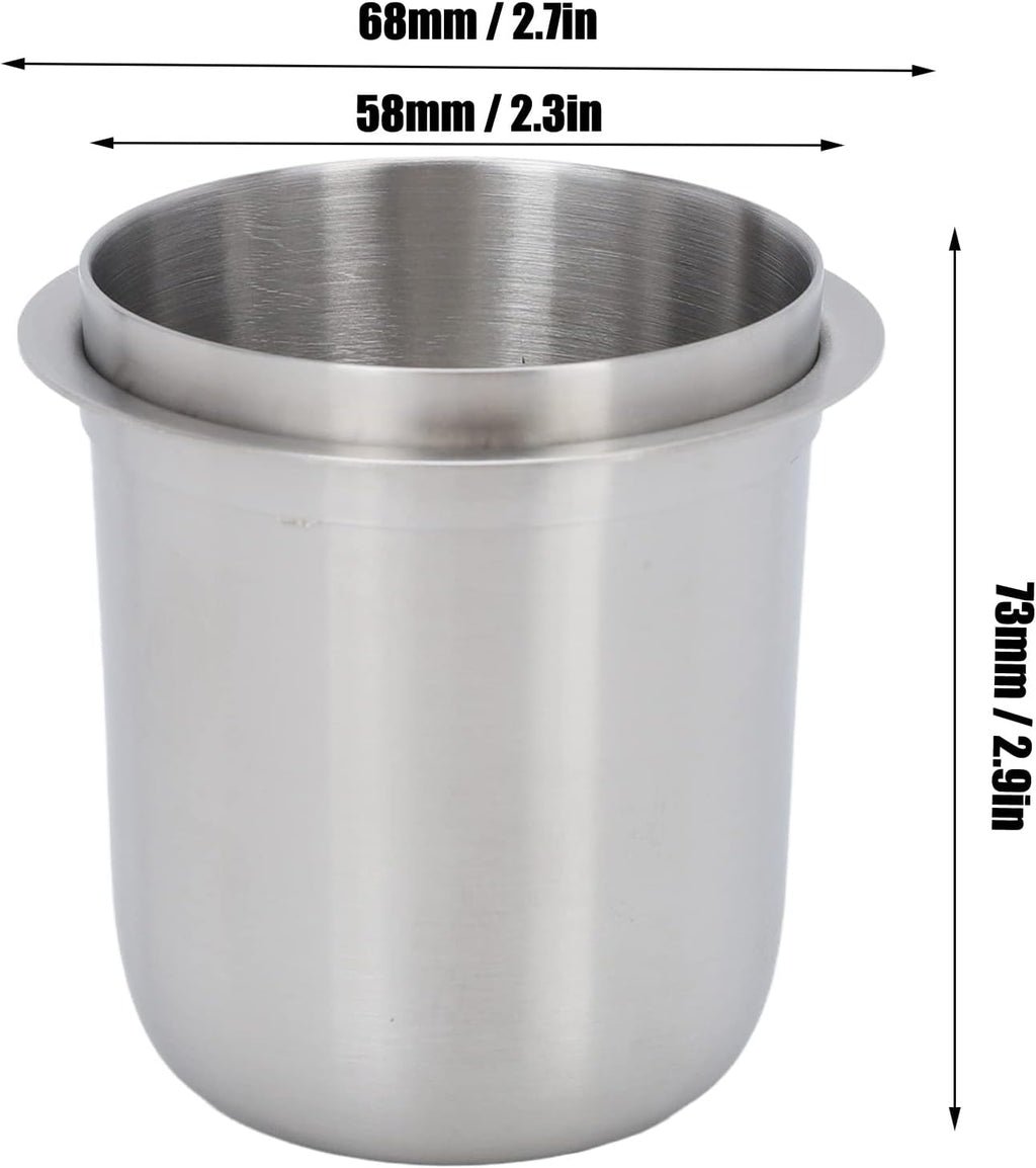 58mm Stainless Steel Dosing Cup, Espresso Coffee Powder Cup Crema Coffee Tool for Coffee Machine(#1)