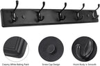 Wooden Coat Rack, Wall-Mounted Organizer for Closet, Entryway, Hallway, Foyer, Bedroom, Heavy Duty Double Hooks for Hanging Towels, Bags, Hats, Jackets, Key (Black, 5 Hooks)