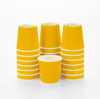 Restaurantware 4 Ounce Ripple Insulated Coffee Cups, 500 Double Wall Corrugated Tumblers, Leakproof, Non-Slip Yellow Paper Design, Recyclable, Ribbed Surface, Matching Lids Sold Separately
