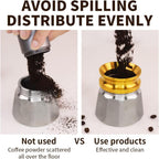 Coffee Tamper for Moka Pot, 304 Stainless Steel Espresso Coffee Tamper, Espresso Dosing Funnel Compatible with Aluminum Espresso stovetop Moka Pot (Silver)