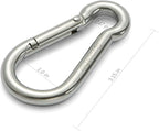 sprookber Stainless Steel Carabiner Spring Snap Hook - 304 Stainless Steel Heavy Duty Clips, Set of 4