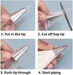 20 Inch icing bags Disposable, AMBESTAR 200 Pcs Large Pastry Bags Disposable, Thick Plastic Non-Slip Anti-Burst Cake Decorating Bag for Frosting Decorating Cake Cupcake Cookie, Easy to Squeeze