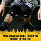 Exo Knee Compression Sleeves, Triple-Reinforcement Neoprene Sleeves for Women and Men, High-Performance Knee Compression Support for Squats, Weight Lifting, Powerlifting & Training Sleeve (7mm, Black)