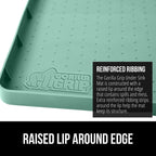 GORILLA GRIP Waterproof Silicone Under Sink Mat with Raised Lip for Kitchen and Bathroom, Cabinet Shelf Liner Stay in Place Mats Dishwasher Safe Drawer Liner, Organizer Tray, 15 x 22 in, Mint