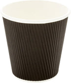 Restaurantware 8 Ounce Disposable Cups Pack of 25 Double Wall Hot Cups–Lids Sold Separately, Designed with a Rippled Wall and Black Paper Insulation, Ideal for Coffee, Hot Chocolate, and Tea