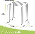 AKAZA 2 Pack-X-Large Kitchen Cabinet Organizer - Storage Tray Organizer Rack for Kitchen Cabinet - Divided Holder with 5 Slots for Skillets, Cutting Board, Baking Sheets(Chrome)