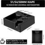 IKAPE Espresso Knock Box, Espresso Coffee Organizer Box Fit for Storage 51, 54, 58MM Espresso Tamper, Distributor, Portafilter & Puck Screen Accessories, Plastic Station Base(Black)