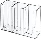 Richboom Acrylic Coffee Cup and Lid Storage Organizer Holder, 3 Compartments, Clear