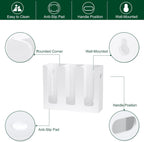 Disposable Coffee Cup Dispenser with Handles, Countertop or Wall Mount Hot/Cold Drink Cup and Lid Holder - Bathroom/Kitchen/Office Acrylic Cup Lid Storage Organizer (3 Compartments, White)