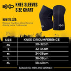 Exo Knee Compression Sleeves, Triple-Reinforcement Neoprene Sleeves for Women and Men, High-Performance Knee Compression Support for Squats, Weight Lifting, Powerlifting & Training Sleeve (7mm, Black)