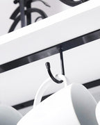 Mug Hanger Under Cabinet 3 Pcs Metal Coffee Hooks Wall Mounted Coffee Cup Rack Mug Storage Organizer for Kitchen Dining Bar - Black