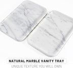 Vanity Trays, Marble Bathroom Tray for Countertop, Decorative Tray for Dresser Organizer, One Piece Serving Tray for Kitchen, Storage Tray for Kitchen Sink, Perfume, Jewelry Holder(Arabescato)
