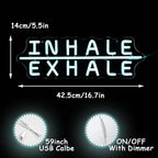 "Inhale Exhale" Neon Sign Yoga Neon Signs Letter Led Neon Sign Blue LED Neon Lights for Yoga Room Pilates Studio Bedroom Gym Decoration