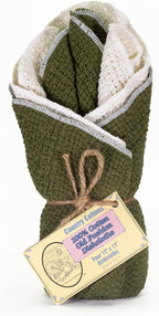 Old Fashion 100% Cotton Dishcloths - Set of 4 Mixed Colors - 2 Sage/2 Natural -11" x 11"
