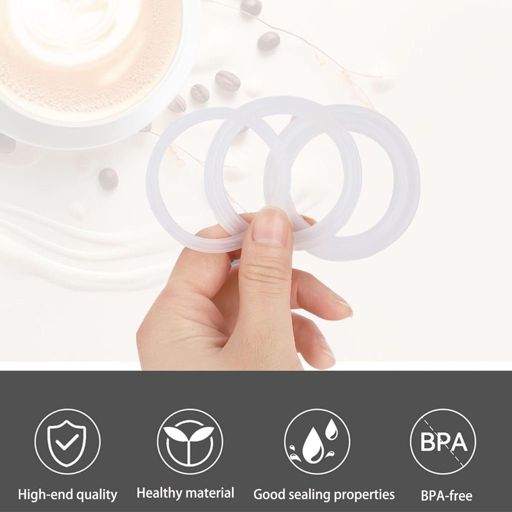 2 Pcs Filter with 3 Pcs Silicone Gasket Seals for 4 Cup Stovetop Espresso Coffee Maker Replacement Parts for Big Tummy and Straight Stainless Steel Moka Pot