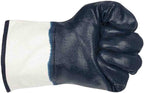 Oil Resistant Gloves, Nitrile Fubber Fully Coated Cotton Safety Work Gloves, Acid Alkali Resistant, for Men & Women Large, Blue (Pack of 12)