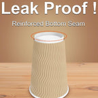 Hot Paper Cups 16 oz Disposable Insulated Corrugated Sleeve Ripple Wall Paper Cup 100 pcs,16oz Cups for Drink，Hot Coffee Cups (Brown)