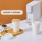 JOLLY PARTY [100 Pack] 12 oz Paper Coffee Cups, Disposable Paper Coffee Cup with Lids, Hot/Cold Beverage Drinking Cup for Water, Juice or Tea, Suitable for Home, Shops and Cafes