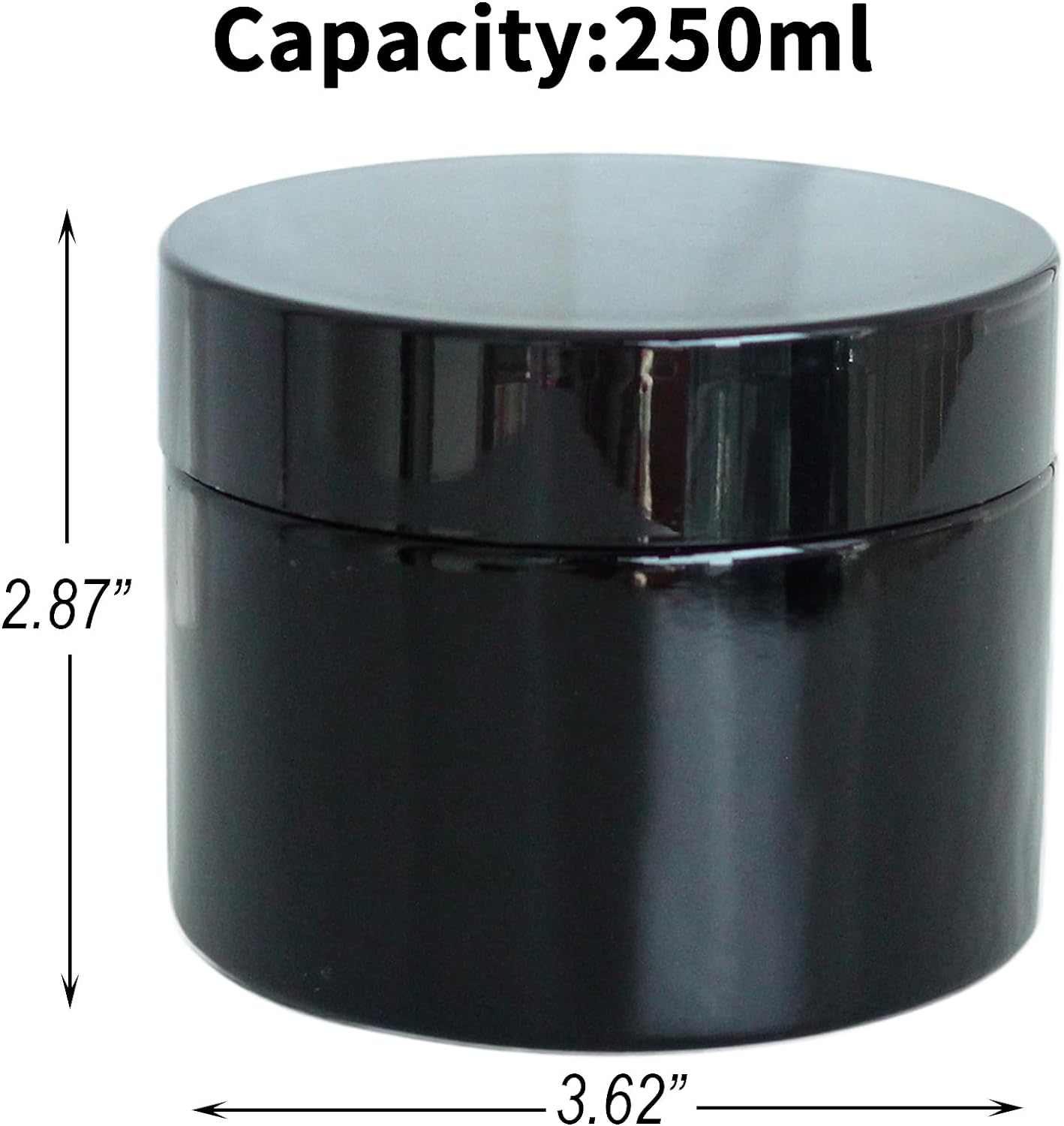 Black Glass Storage Jar 250ml Wide Mouth Airtight UV Protection Container for Spice Coffee