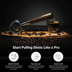 Crema Coffee Products 58mm Bottomless Naked Portafilter | Compatible with 54mm Breville Machines | Includes Double Shot Filter Basket | Matte Black