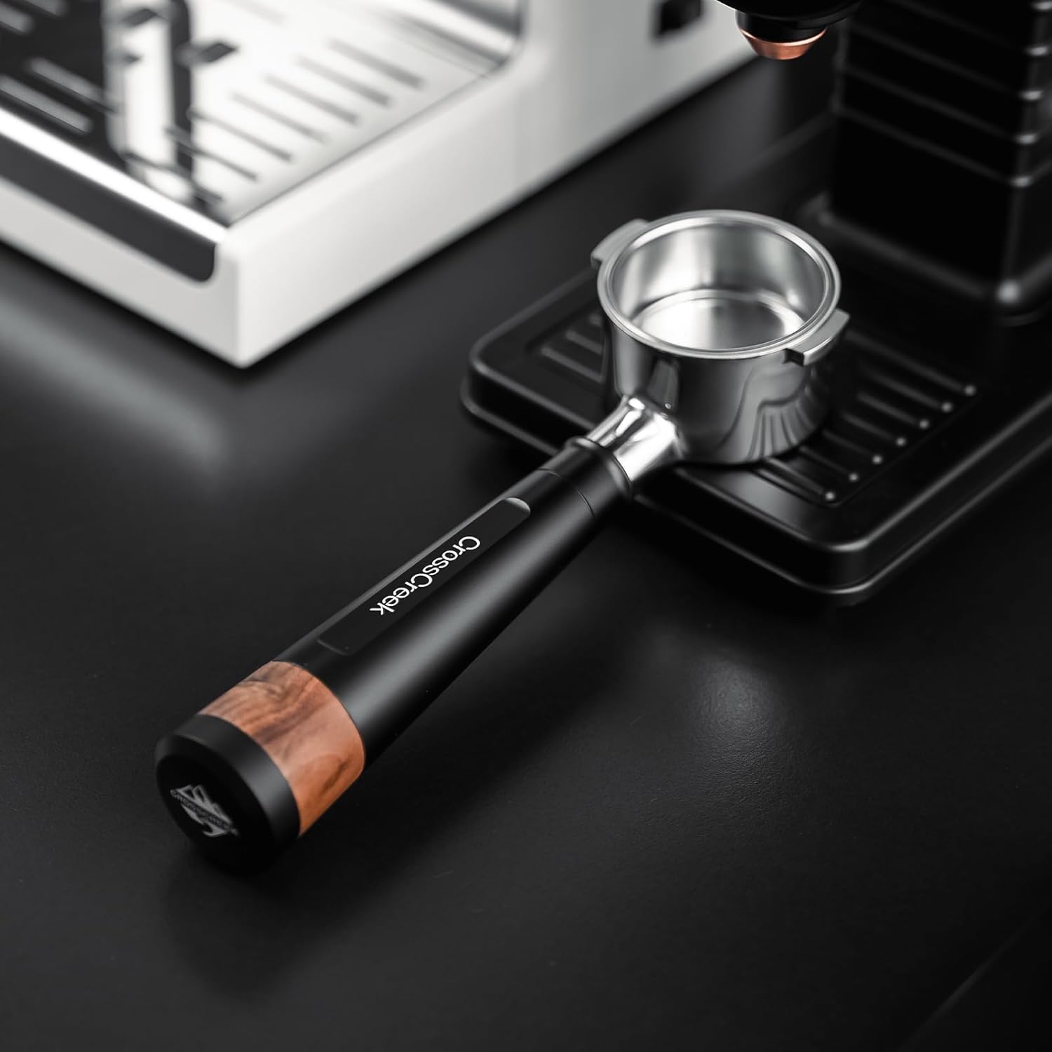 51mm Espresso Bottomless Portafilter with 2 Ear | Stainless Steel Basket and Black Aluminum Alloy Handle | Fits De’Longhi ECP3420 / EC155 / BCO430 / EC260 Espresso Machine | Accessories