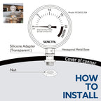 SENCTRL 0-20 Psi Pressure Cooker Canner Gauge Replacement Part, 2" Dial Size, Stainless Steel Case, 1/8" NPT Male Lower Mount, Waterproof, with Silicone Adapter and Nut, for Pressure Cooker Canning