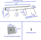 Adjustable Mug Holder Under Cabinet - Coffee Cup Holder with 8 Mug Hooks Under Shelf - White - Space Saving and Versatile