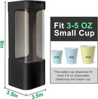 Cup Dispenser, Wall Mounted Water Cooler Cup Dispenser for 3oz-5oz Disposable Cups, Bathroom Cup Holder, Plastic Paper Cup Dispenser with Adhesive/Screw Mount for Office, Hospital, Bathroom