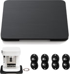 GuanQiao 360° Rotation Appliance Slider for Coffee Maker & Heavy Kitchen Appliance, Bamboo Rolling Tray for kitchen Counter, Sliding Tray with Premium Wheels (Black, 13.9"×11.6")