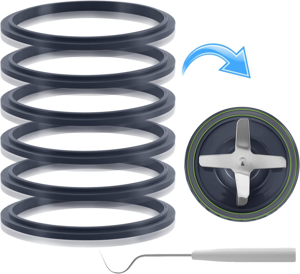 Pack of 6 Replacement Parts Gaskets with Lip Compatible with 900w NutriBullet Extractor Blender