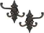 Sungmor 2-Pack Cast Iron 3-in-1 Flexible & Functional Swivel Wall Hook - Vintage Coat Hook Garden Planter Hanger - Heavy Duty Solid Metal Swing Hook - Clothes Hats Towels Bags Pots Tools Hanger