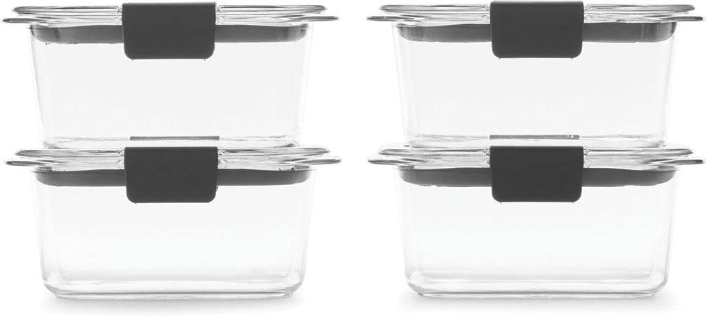 Rubbermaid Brilliance BPA Free Airtight Food Storage Containers with Lids, Set of 4 (4.7 Cup) Ideal for Lunch, Meal Prep, and Leftovers