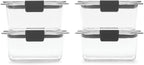 Rubbermaid Brilliance BPA Free Airtight Food Storage Containers with Lids, Set of 4 (4.7 Cup) Ideal for Lunch, Meal Prep, and Leftovers