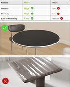 Black Plastic Table Cover Protector, 42" Round Waterproof Easy Flat PVC Desk Pad Mat, 1.5mm Thick Vinyl Table Top Protector for Dining Room Table, Office, Dresser